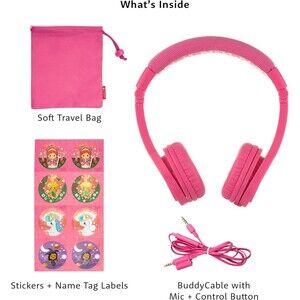 BuddyPhones Explore+ on-Ear Headphones - Rose Pink Model BP-EXPLOREP-PINK
